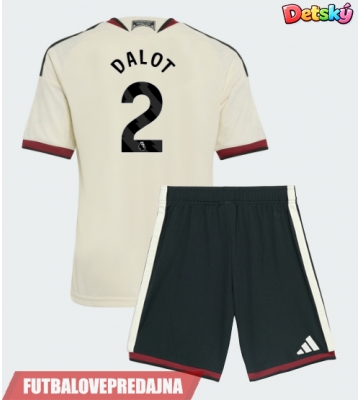 Lacne Dětský Futbalové dres Manchester United Diogo Dalot #2 2026-27 Krátky Rukáv - Tretina (+ trenírky)
